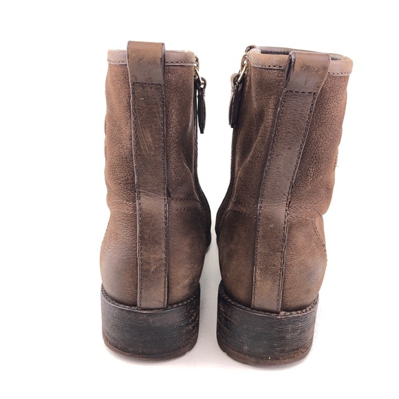 Tory Burch Simone Brown Leather Ankle Boots 8.5M - Picture 6 of 15